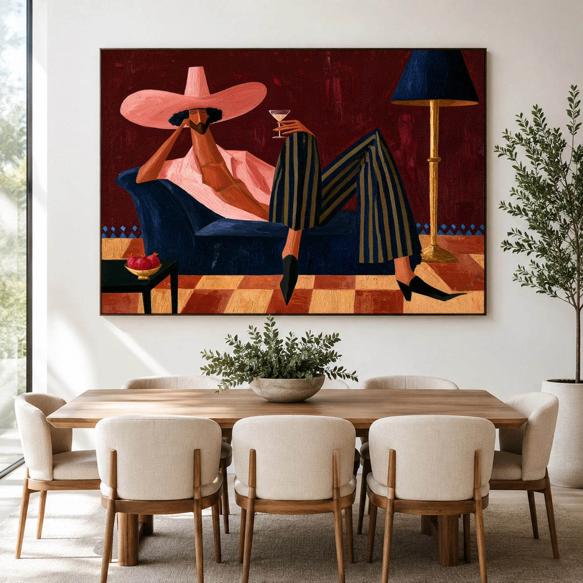 Off Duty in Rose — artwork in an interior setting 4