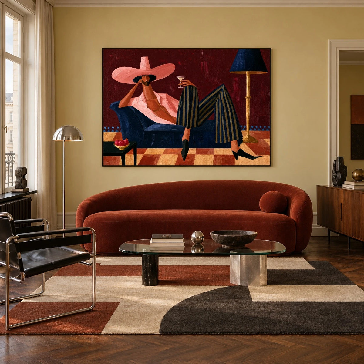 Off Duty in Rose — artwork in an interior setting 6