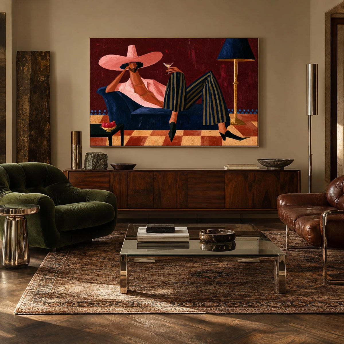 Off Duty in Rose — artwork in an interior setting 7