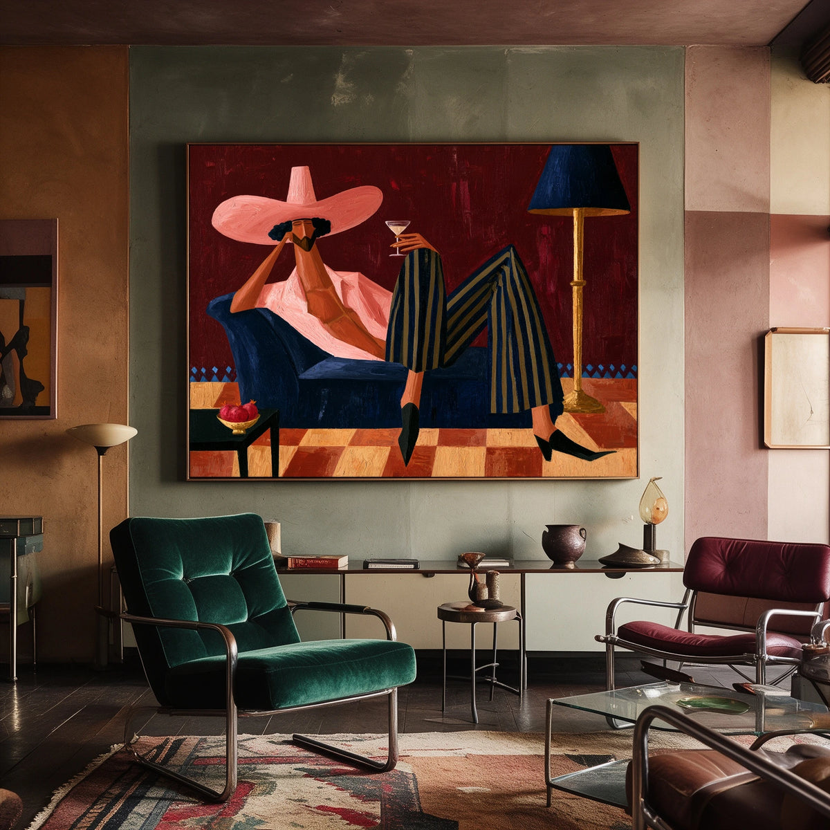 Off Duty in Rose — artwork in an interior setting 8
