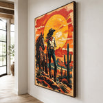 Partners at Sundown — oblique side view of the artwork