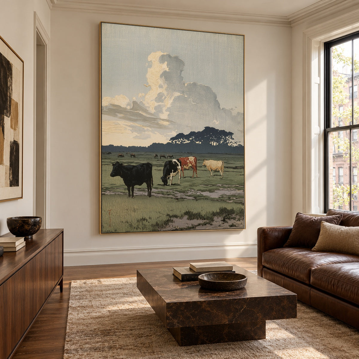 Pasture Beneath Great Clouds — side view of the artwork