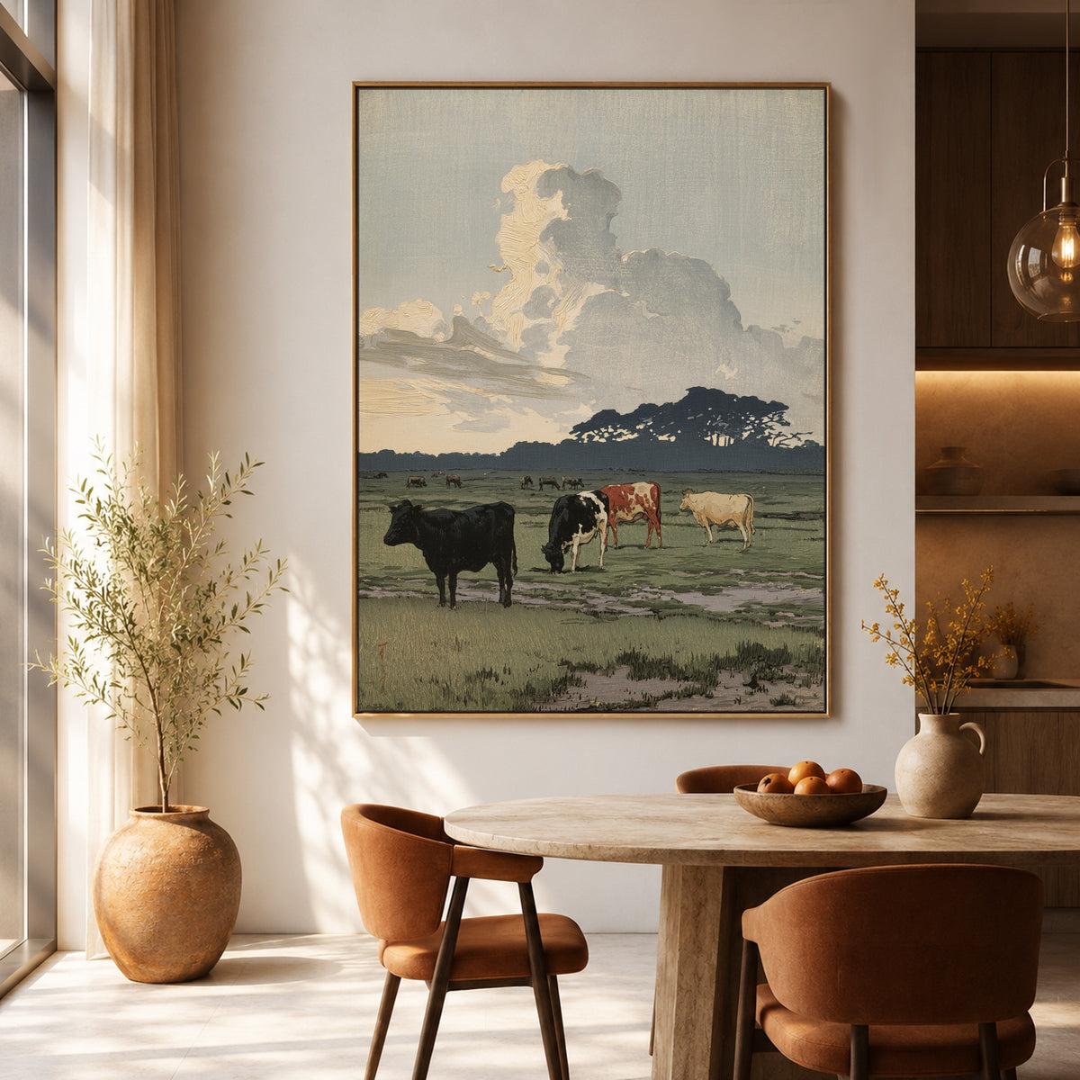 Pasture Beneath Great Clouds — artwork in an interior setting 3