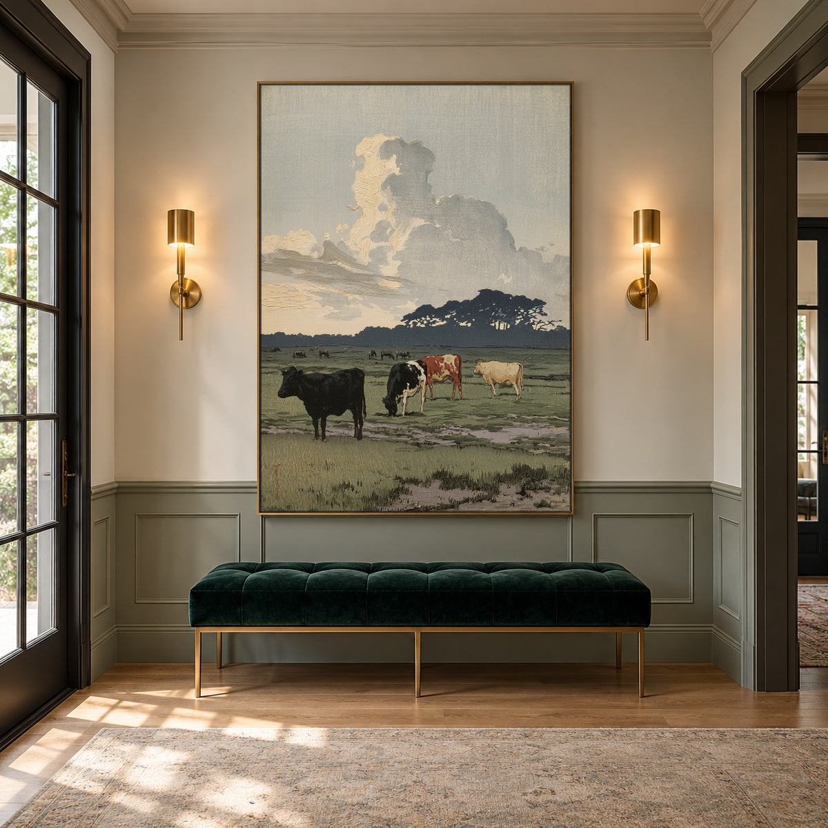 Pasture Beneath Great Clouds — artwork in an interior setting 5
