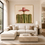 Pink Brim Rhythm — front view in a living space