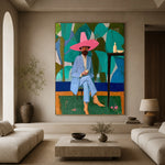Pink Hat Garden Hour — front view in a living space