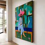 Pink Hat Garden Hour — side view of the artwork