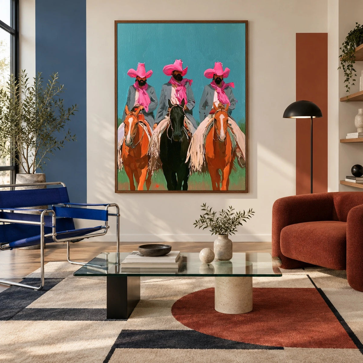 Pink Hats Ride Together — artwork in an interior setting 4