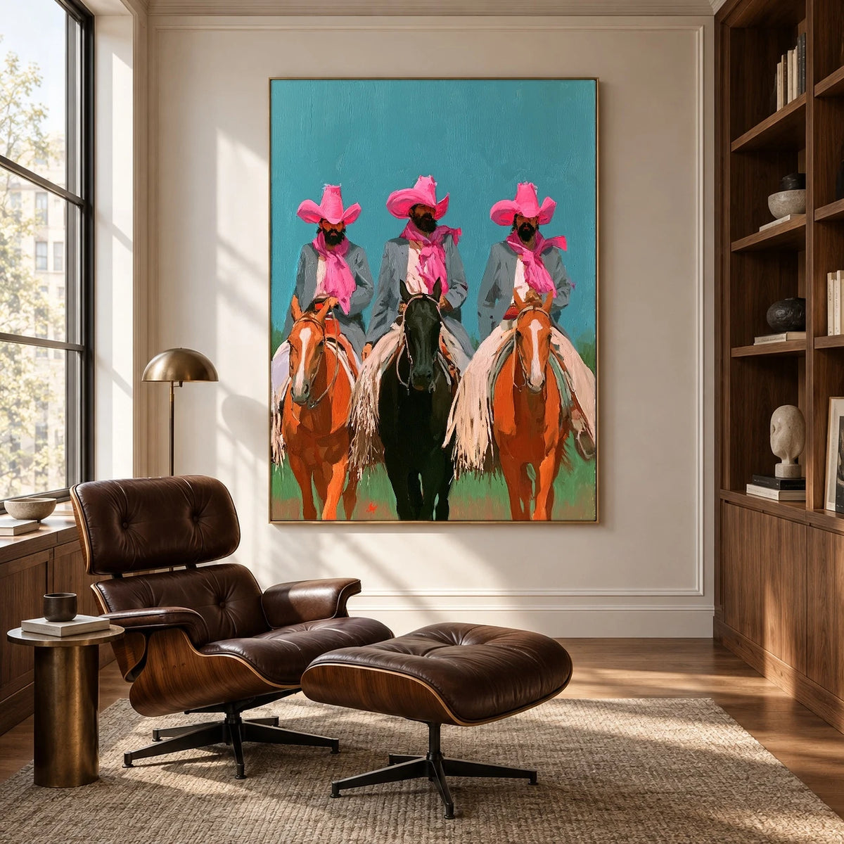 Pink Hats Ride Together — artwork in an interior setting 5