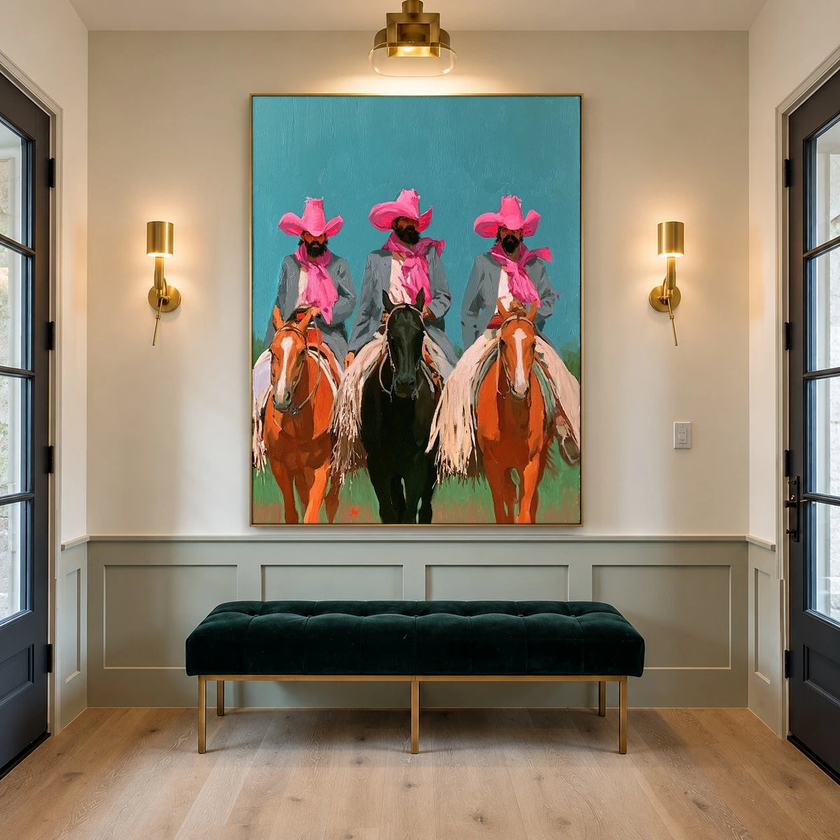 Pink Hats Ride Together — artwork in an interior setting 6