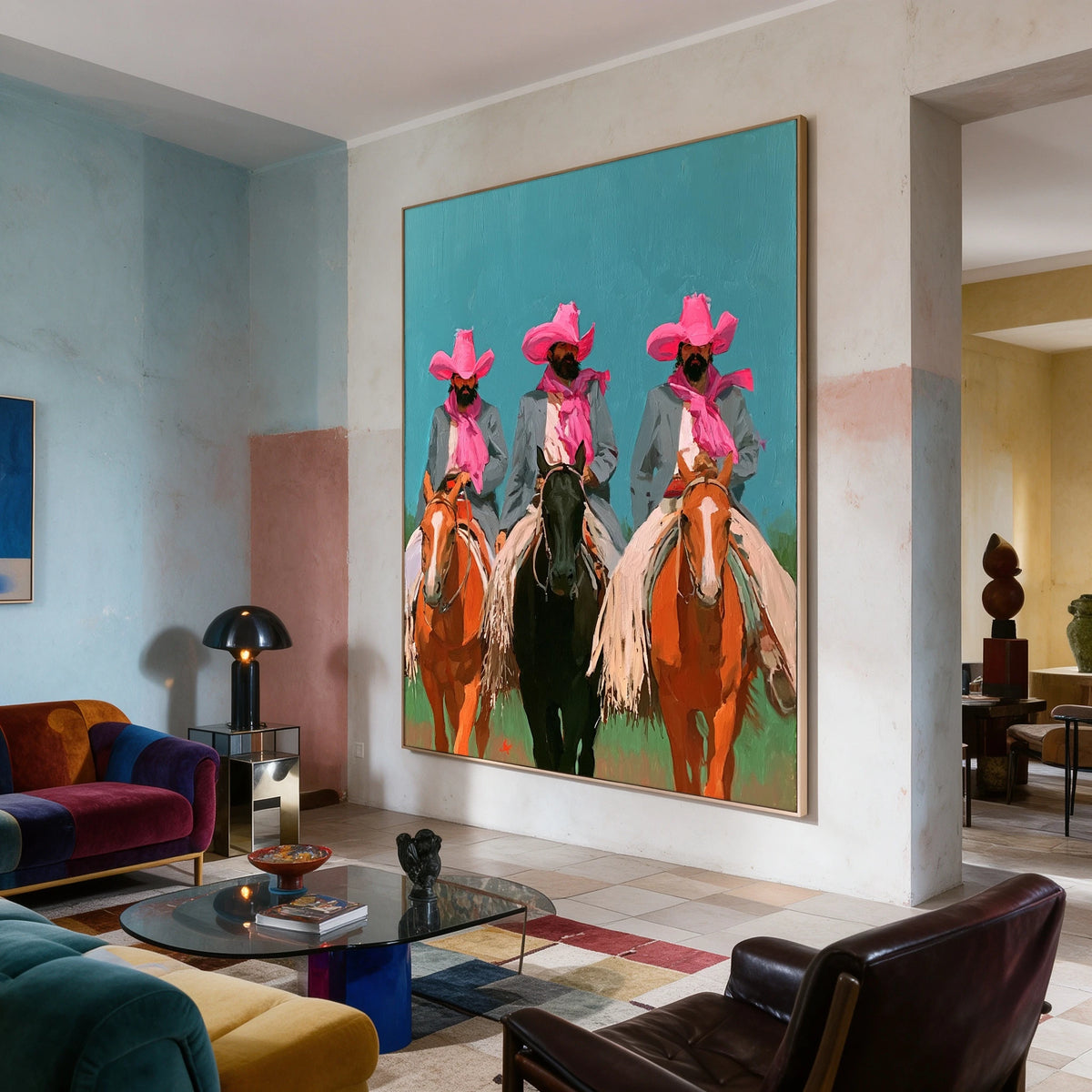 Pink Hats Ride Together — artwork in an interior setting 8