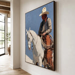 Reins Beneath Blue — side view of the artwork