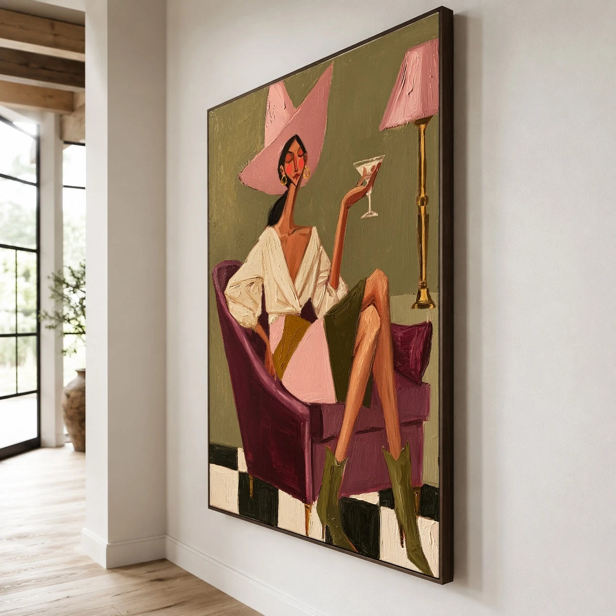 Rosé in the Armchair — side view of the artwork