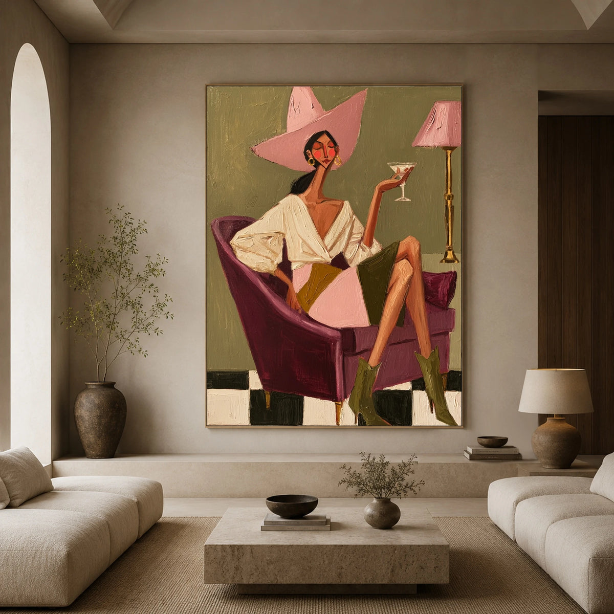Rosé in the Armchair — artwork in an interior setting 3