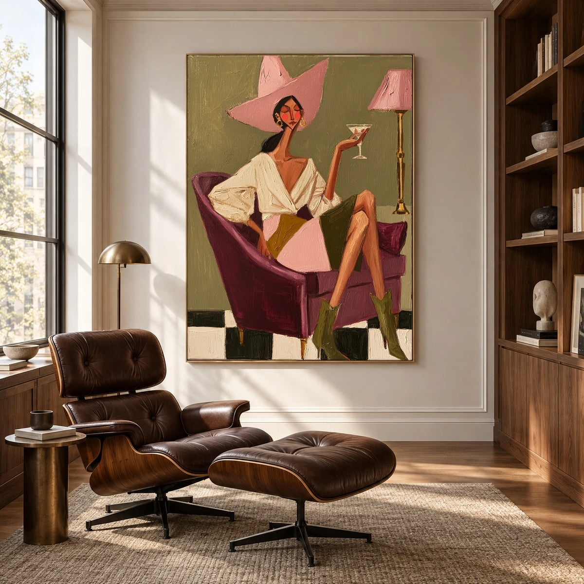 Rosé in the Armchair — artwork in an interior setting 5