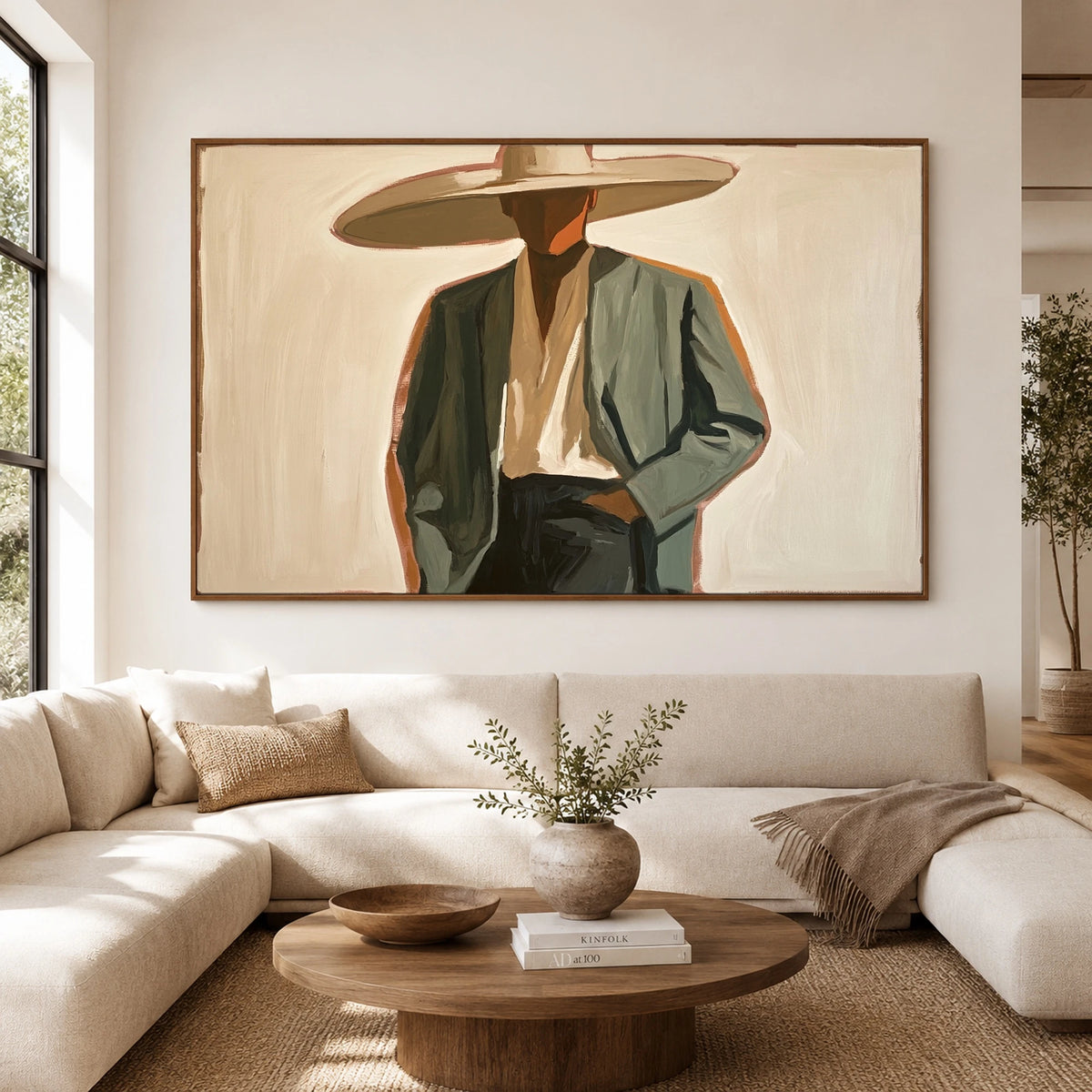 Stillness in Sage — front view in a living space