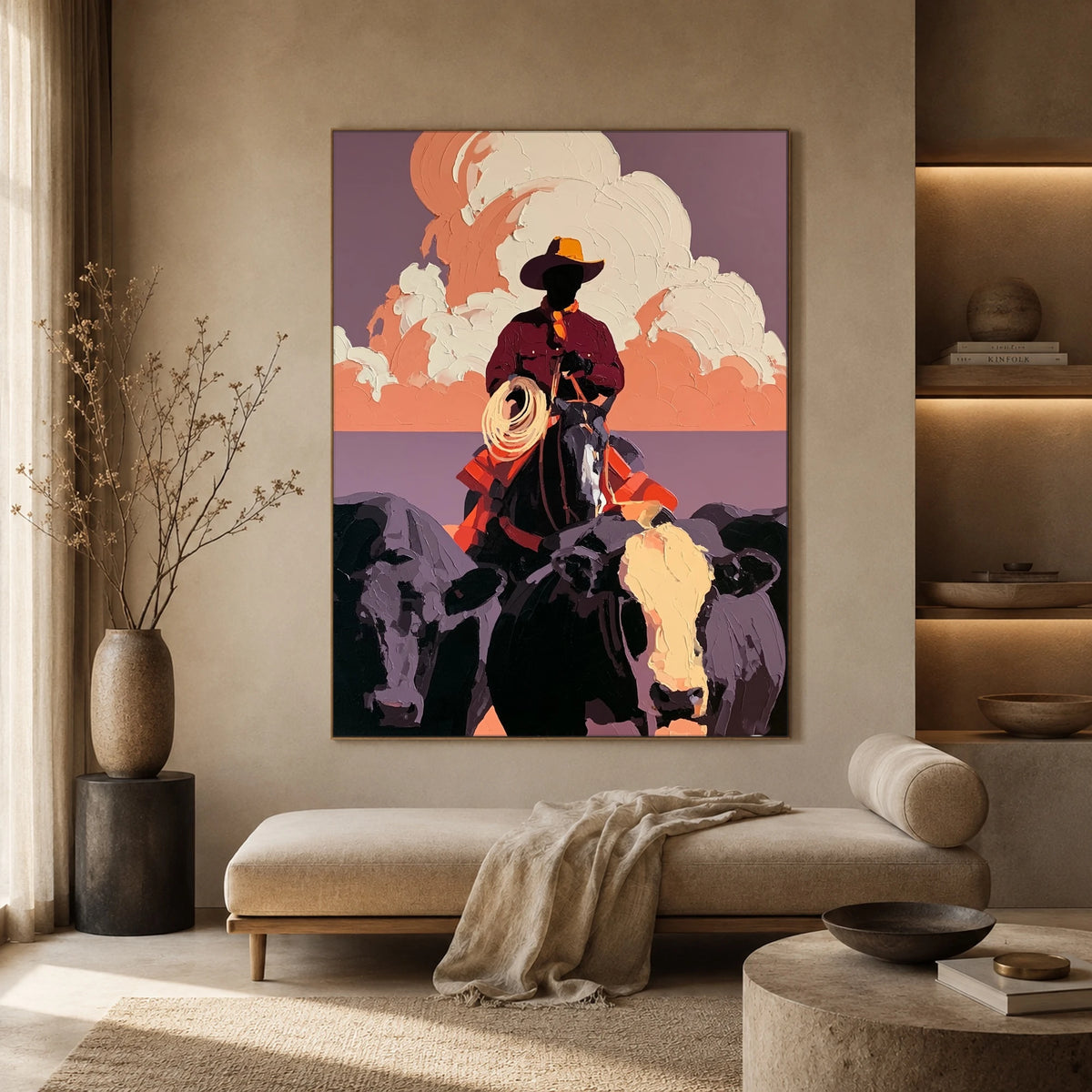 The Cloudtop Cattle Drive — artwork in an interior setting 3