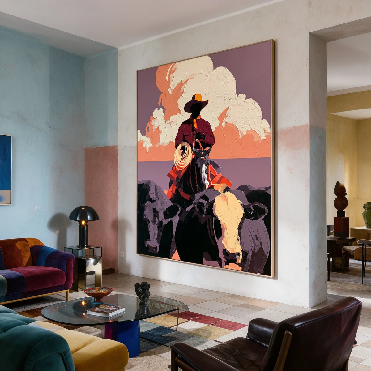 The Cloudtop Cattle Drive — artwork in an interior setting 8