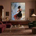 The Crimson Hem — front view in a living space