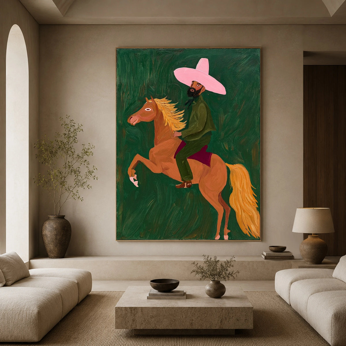 The Emerald Prancer — front view in a living space
