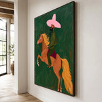 The Emerald Prancer — side view of the artwork
