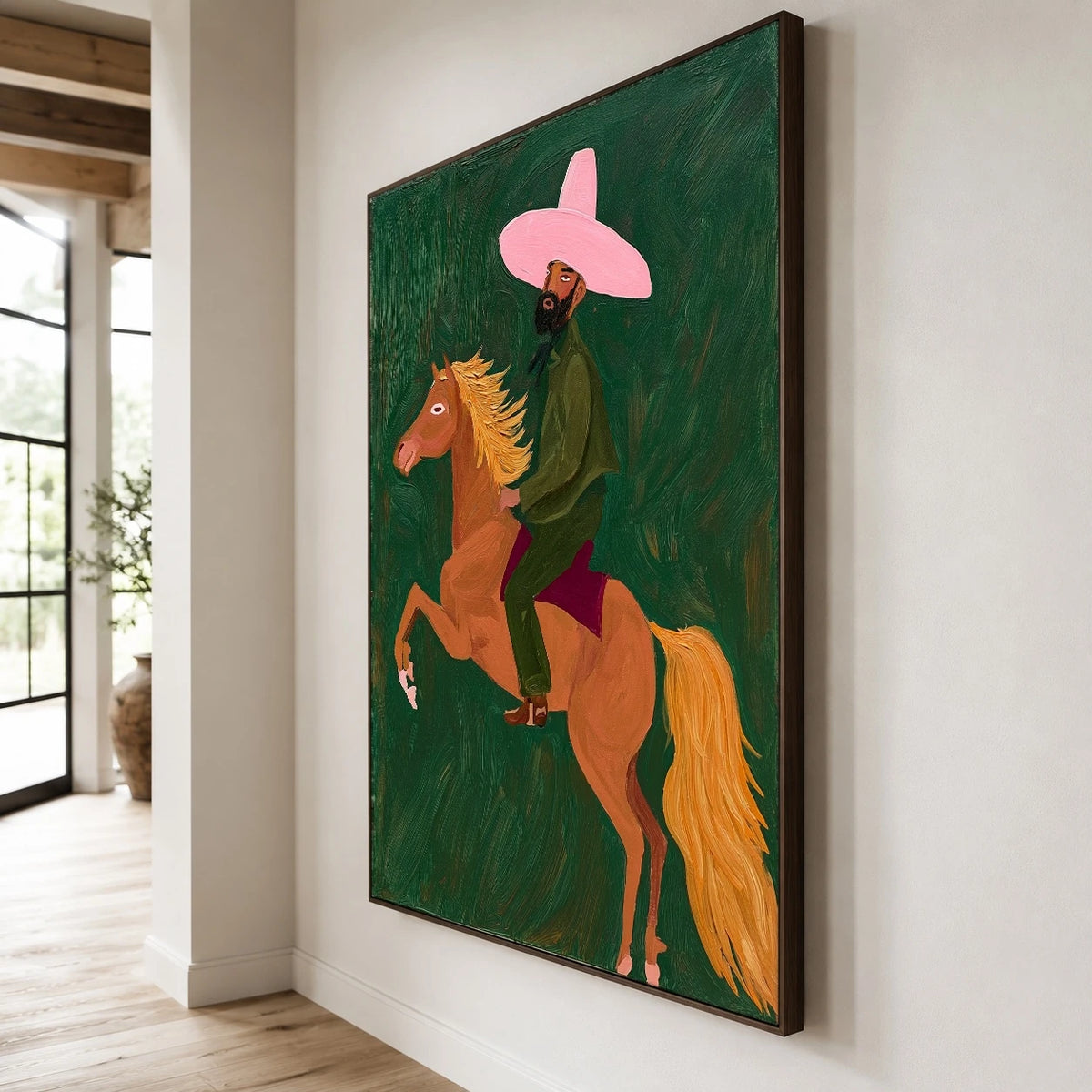 The Emerald Prancer — side view of the artwork