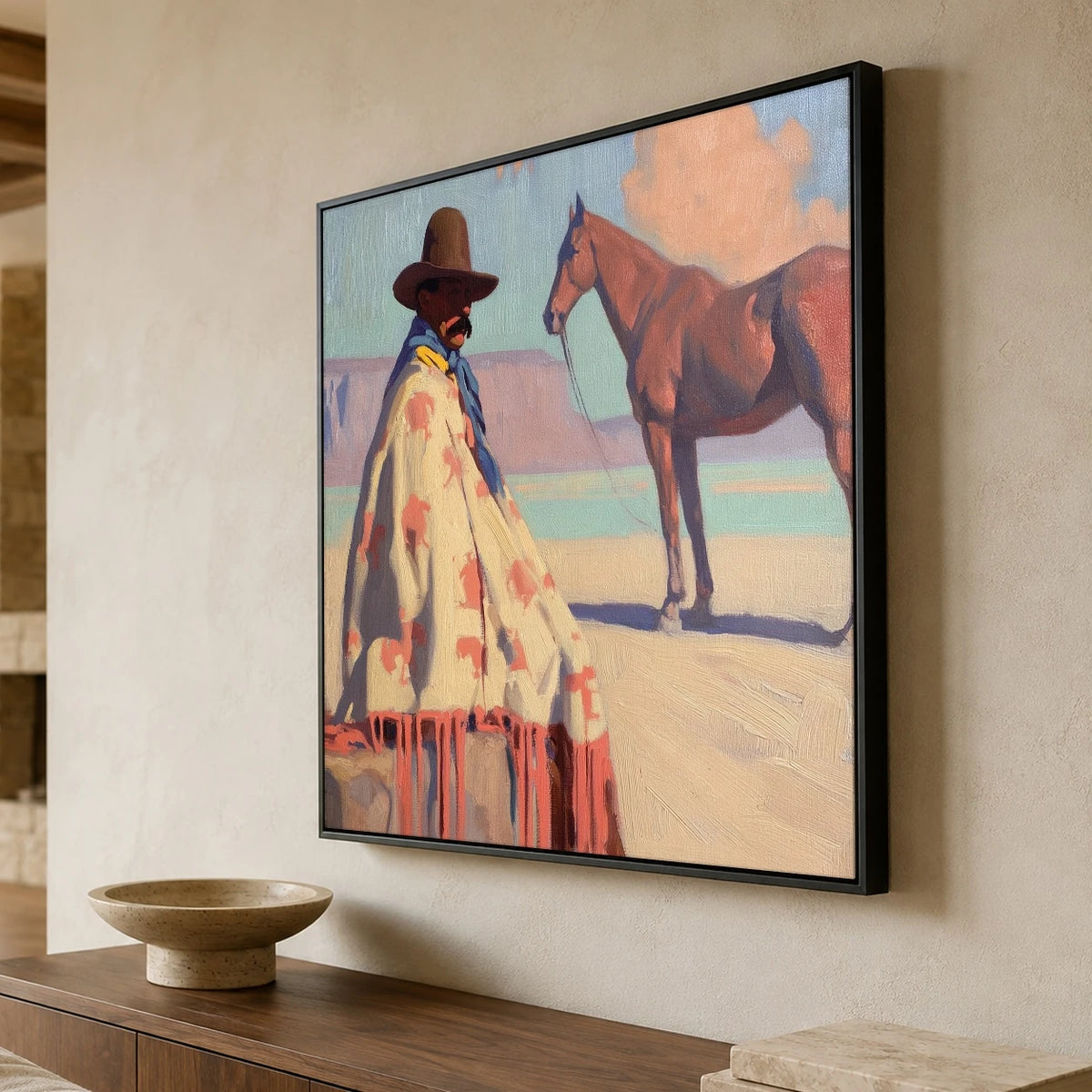 The Painted Poncho — side view of the artwork