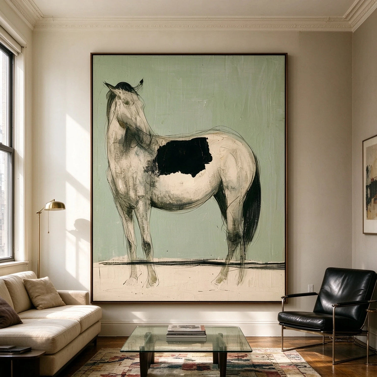 The Patient Pinto — side view of the artwork
