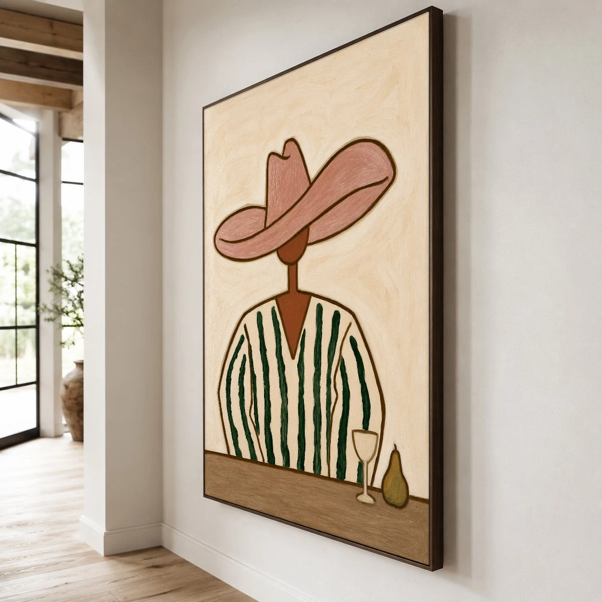 The Pear and Glass — side view of the artwork