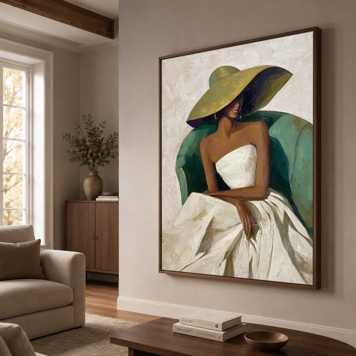 The Quiet Green Chair — side view of the artwork