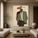The Sage Jacket — front view in a living space