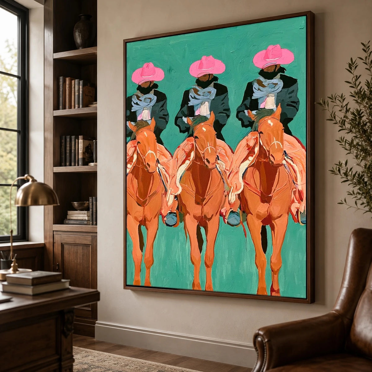 Three Rose Brims — side view of the artwork