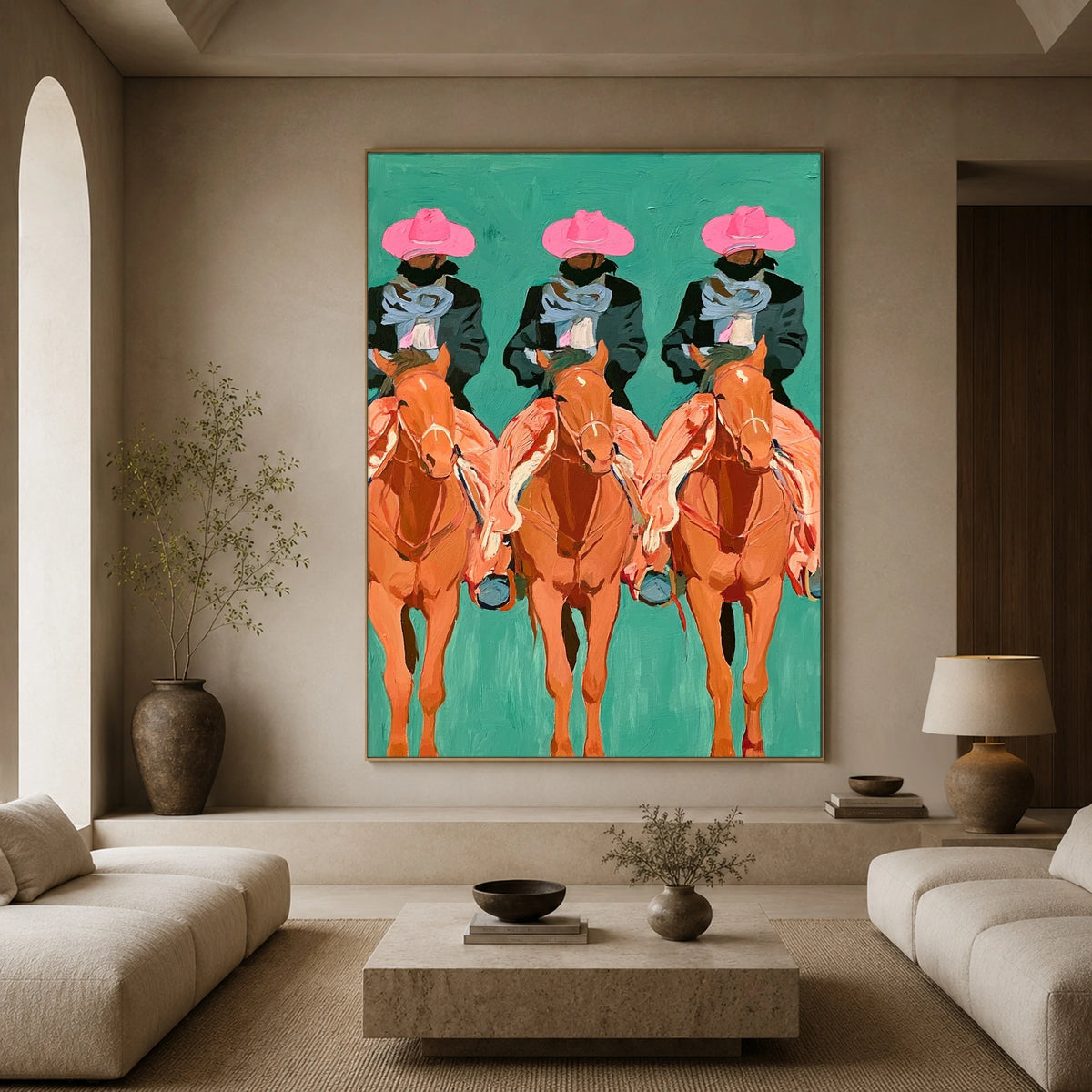 Three Rose Brims — artwork in an interior setting 3