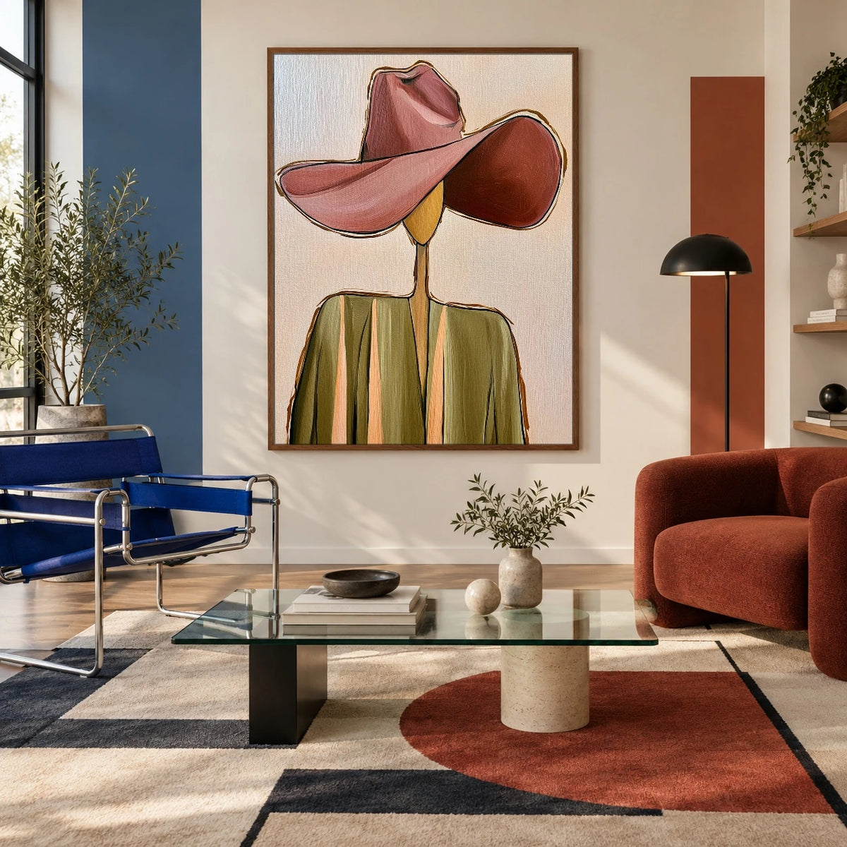 Tilted Rose Silhouette — artwork in an interior setting 4