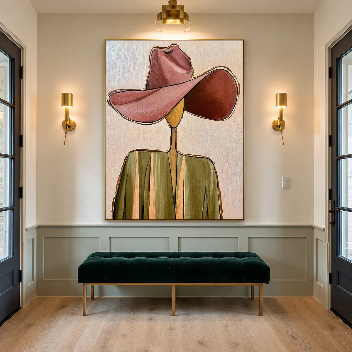 Tilted Rose Silhouette — artwork in an interior setting 6