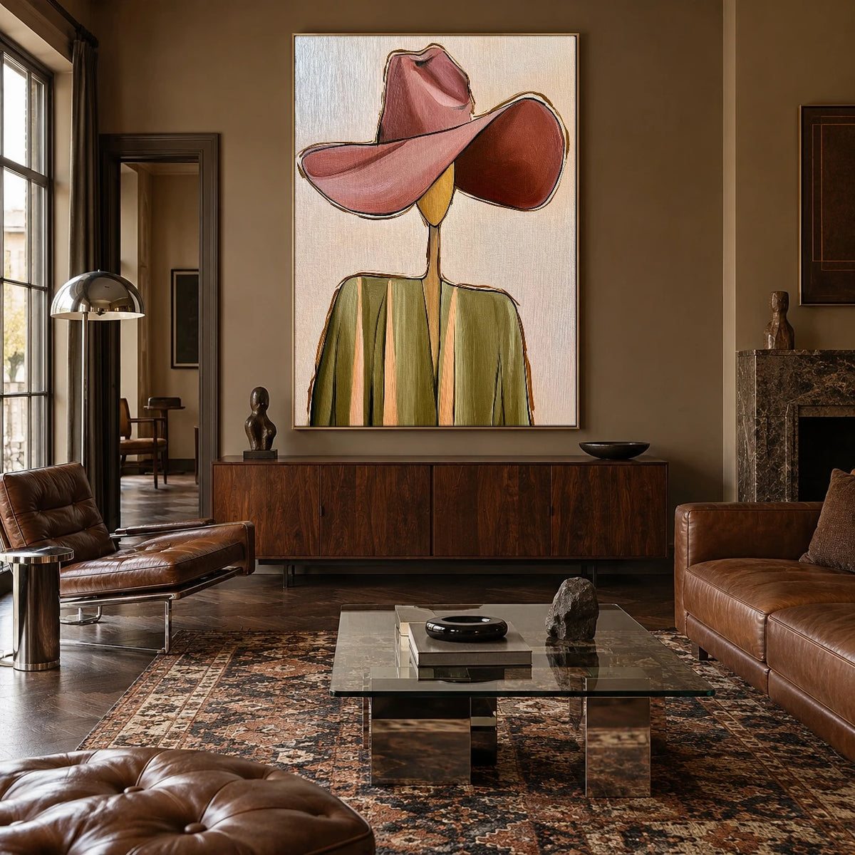 Tilted Rose Silhouette — artwork in an interior setting 7