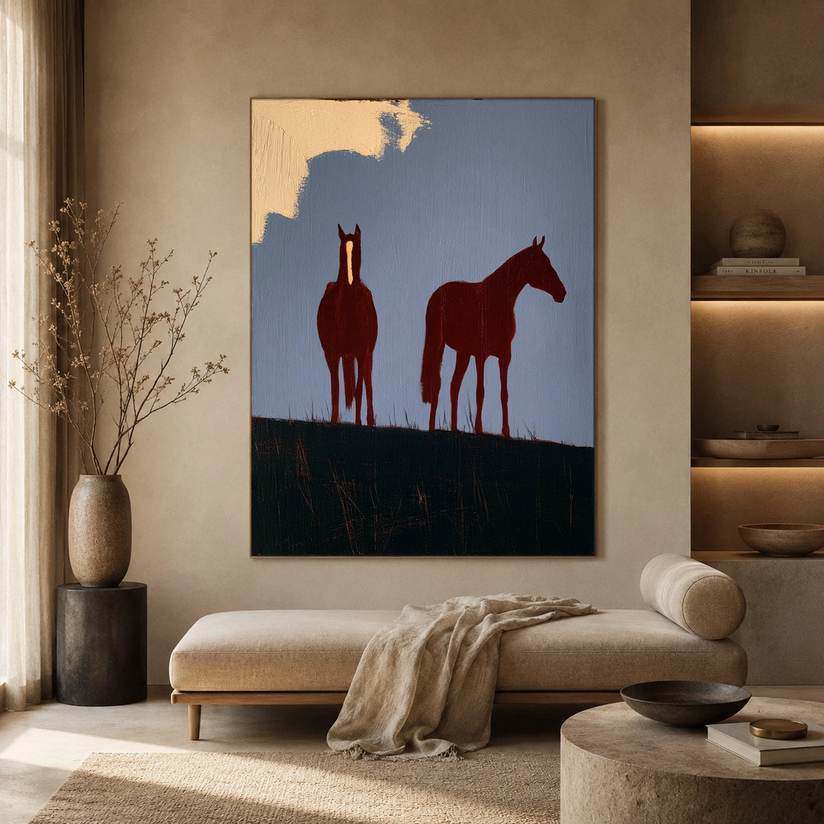 Two Beyond Dusk — front view in a living space