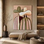 Two Hats Together — front view in a living space