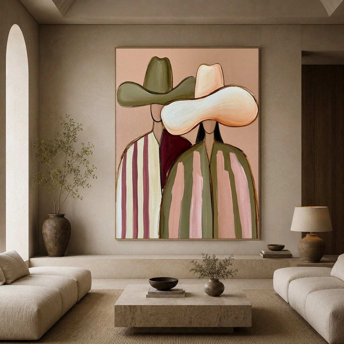 Two Hats Together — artwork in an interior setting 3