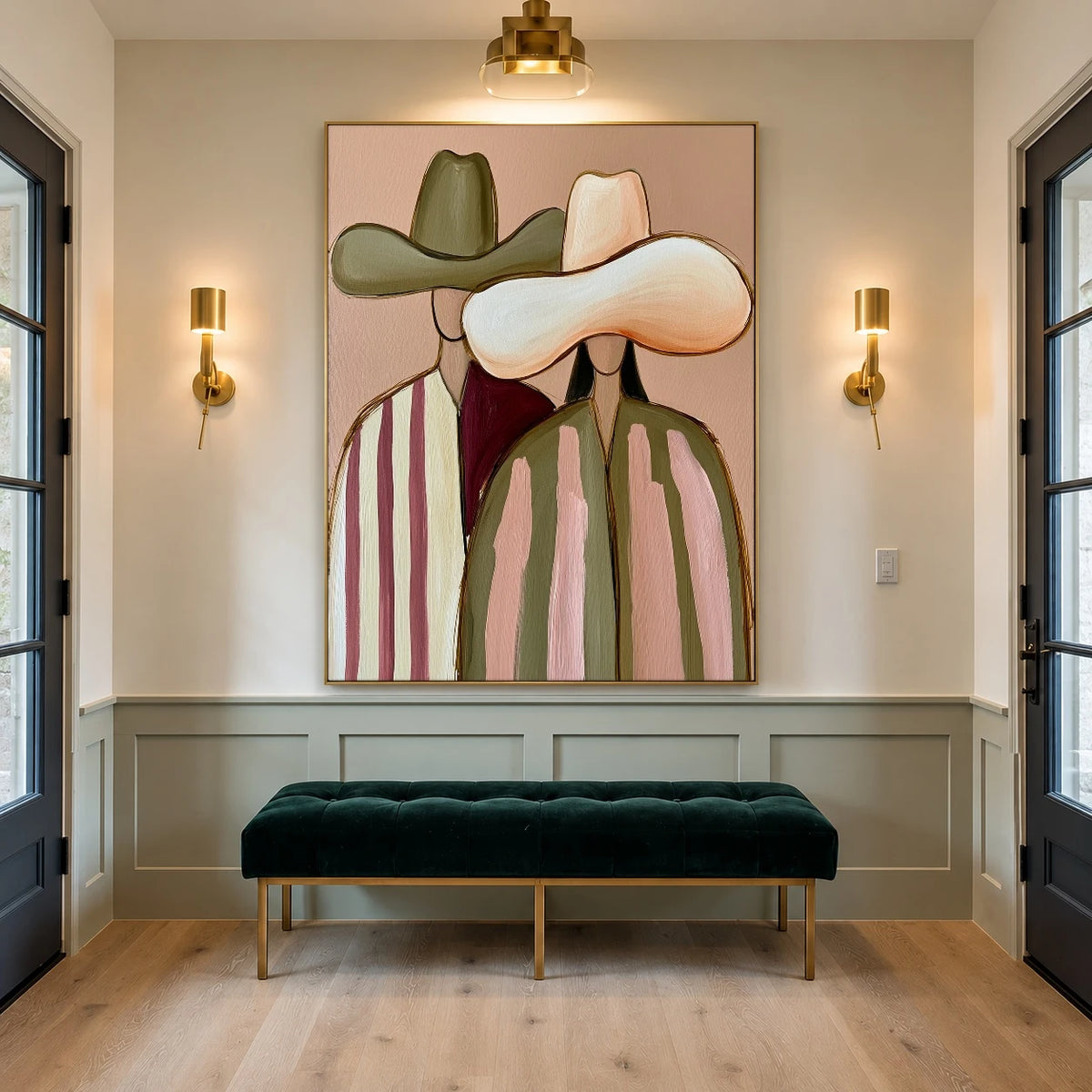 Two Hats Together — artwork in an interior setting 6