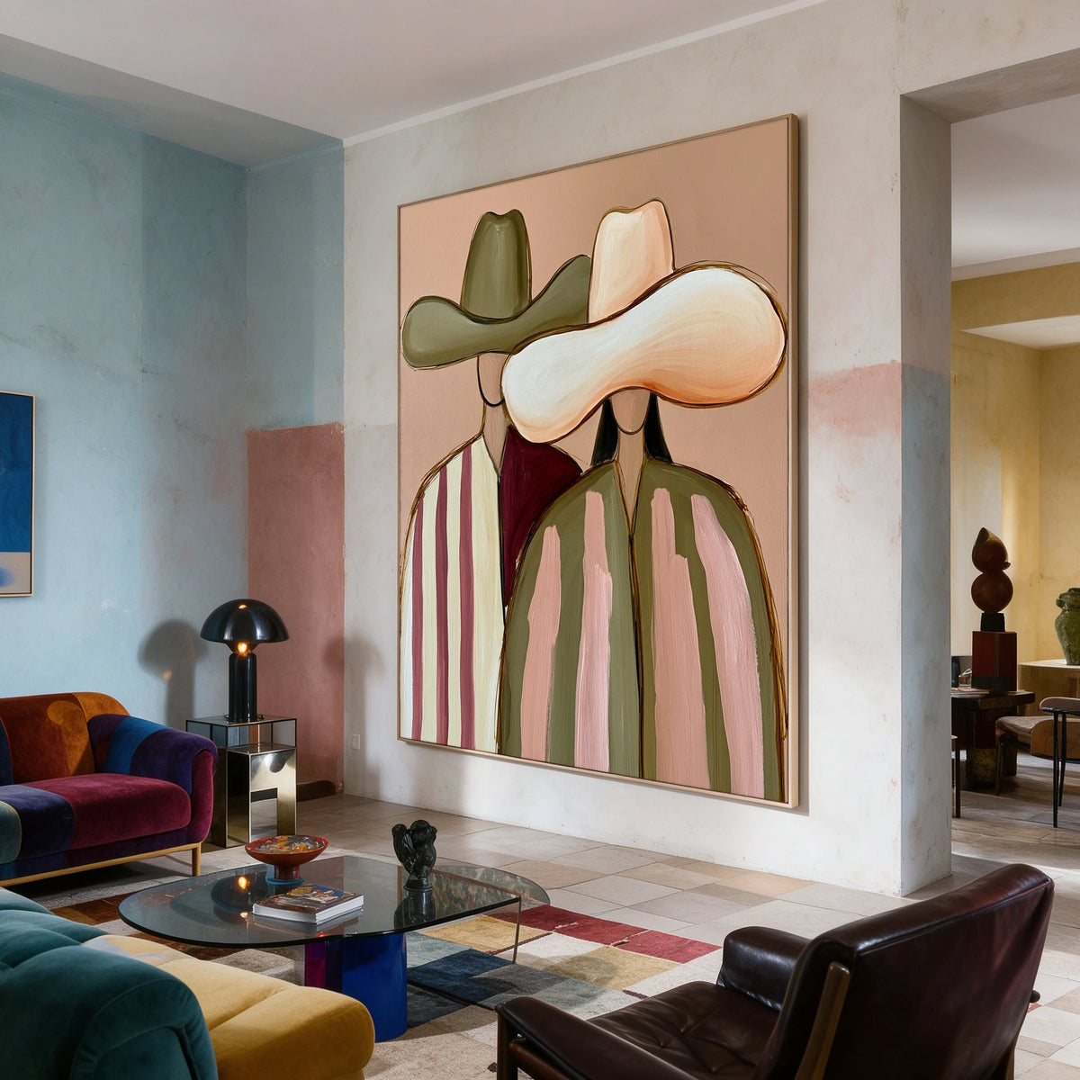 Two Hats Together — artwork in an interior setting 8