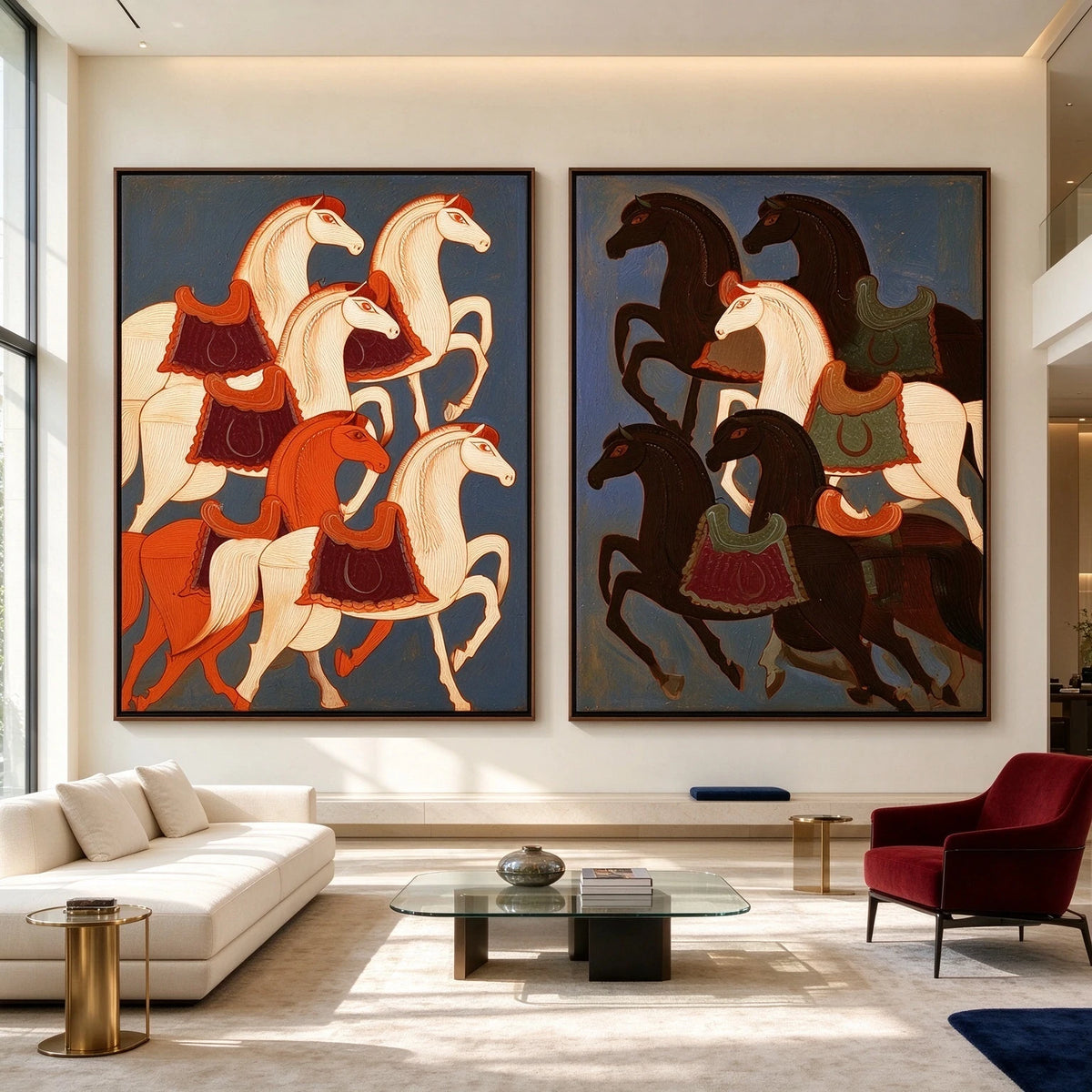 Two Herds in Harmony — front view in a living space