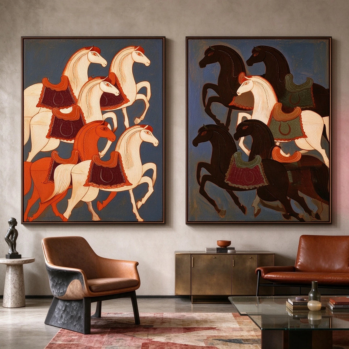 Two Herds in Harmony — side view of the artwork