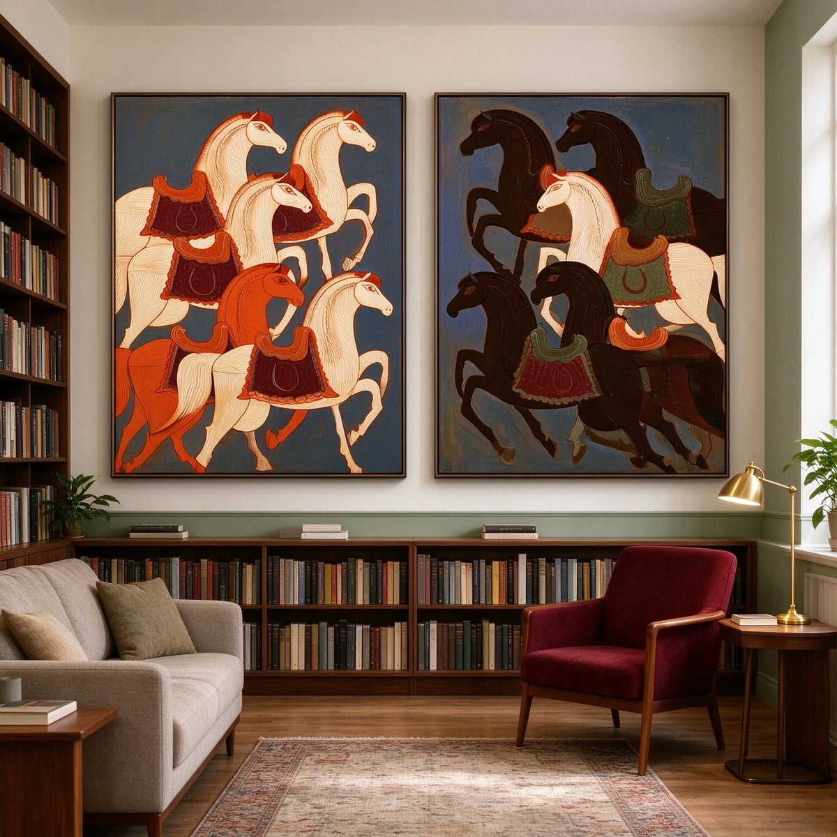 Two Herds in Harmony — artwork in an interior setting 6