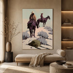 Two Riders Through Sage — front view in a living space