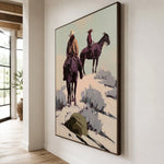 Two Riders Through Sage — side view of the artwork