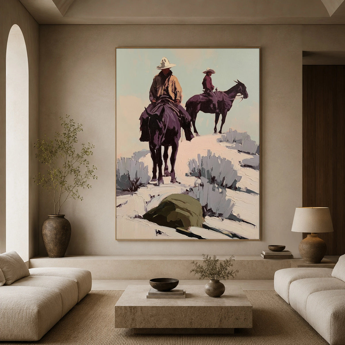 Two Riders Through Sage — artwork in an interior setting 3