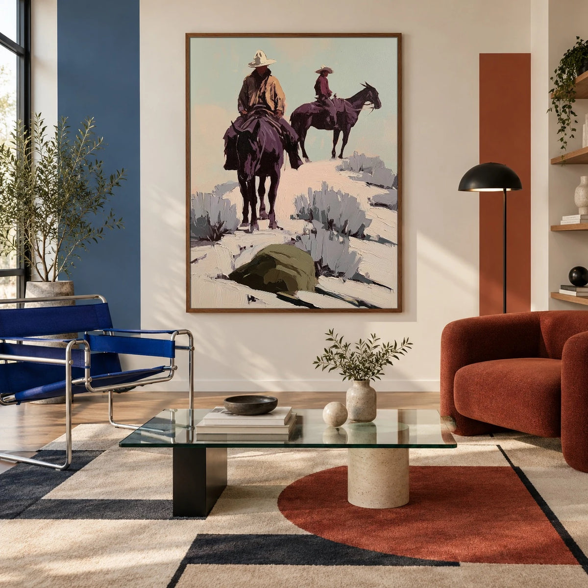 Two Riders Through Sage — artwork in an interior setting 4