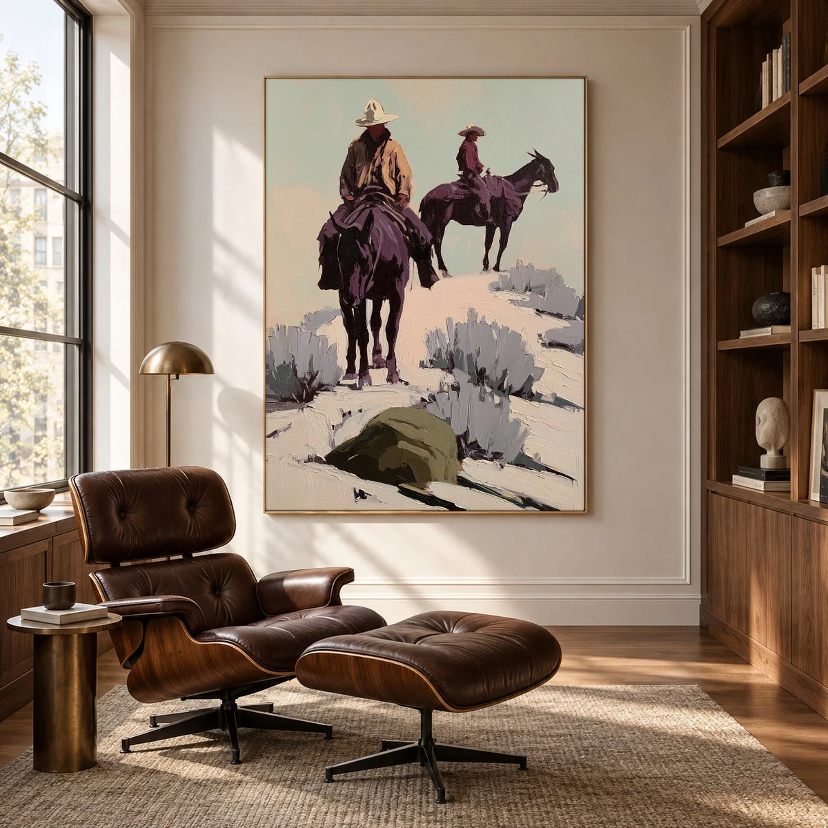 Two Riders Through Sage — artwork in an interior setting 5