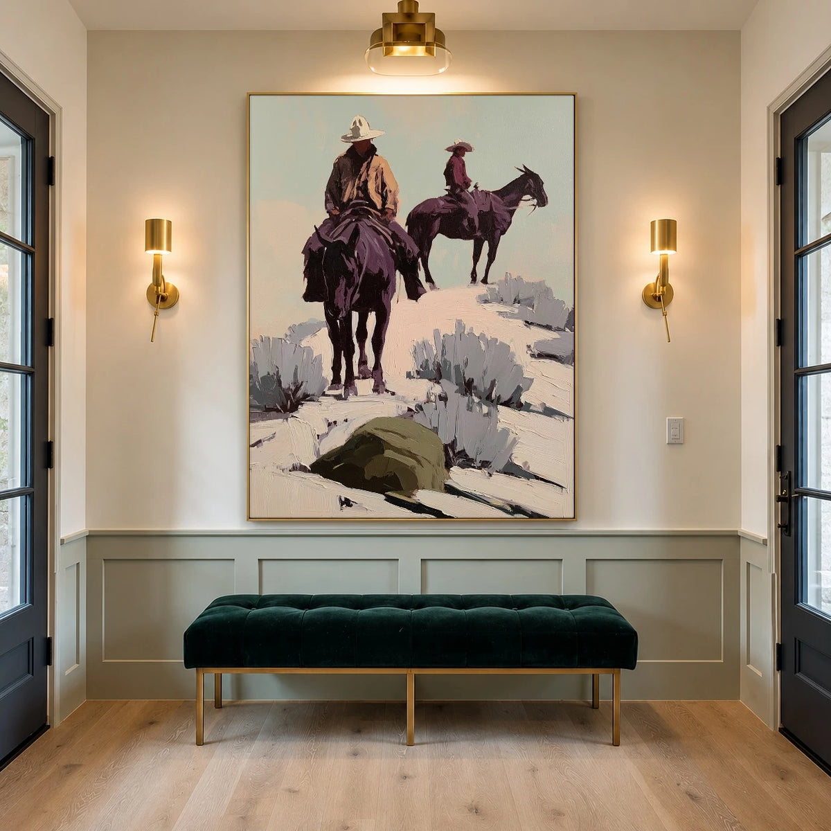 Two Riders Through Sage — artwork in an interior setting 6